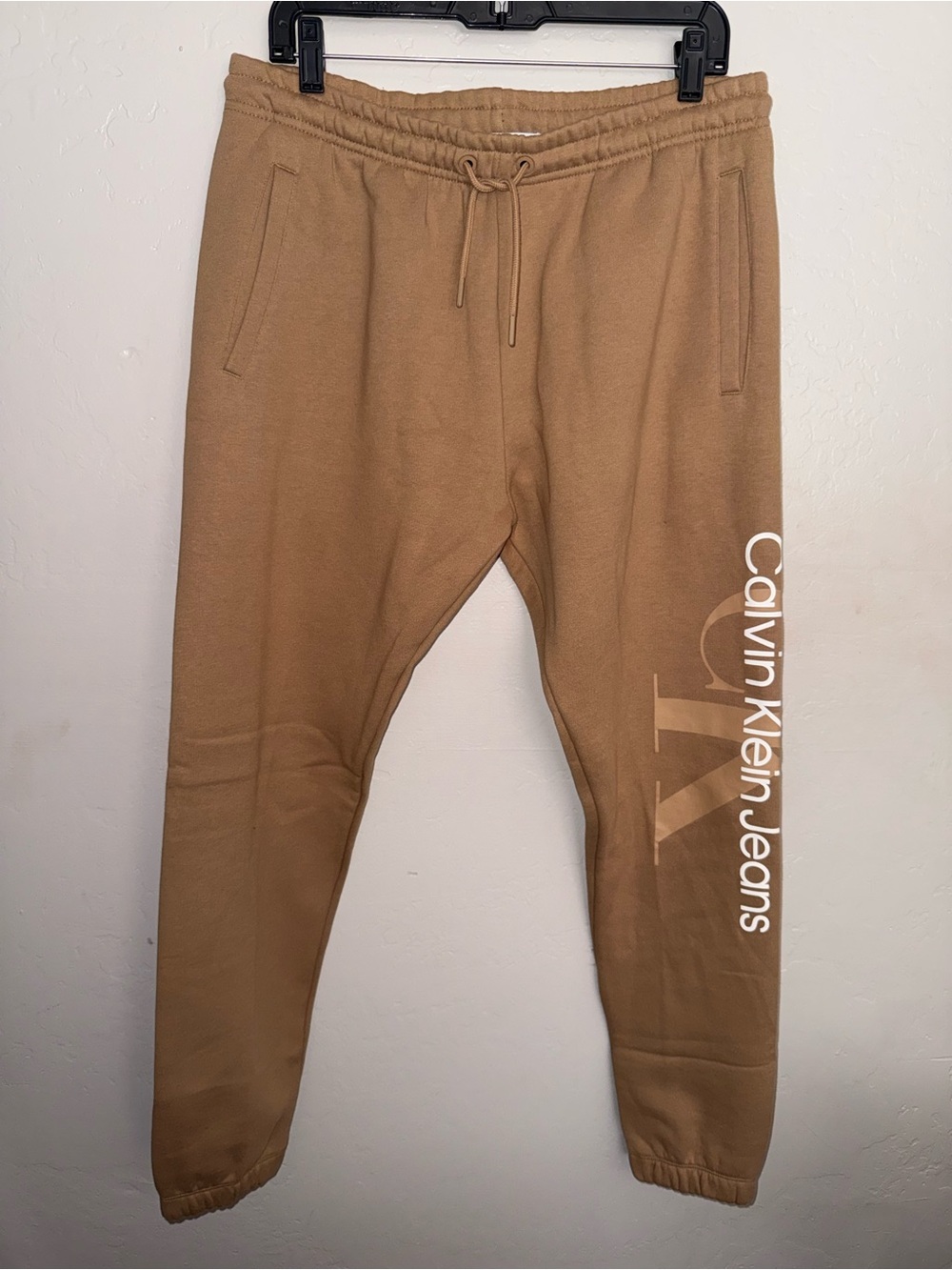 Calvin Klein Jeans Women’s Camel/Tan Logo Joggers Sweatpants